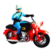 红色摩托车上的警察