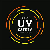 紫外线安全意识月海报(七月)向量