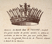 托斯卡纳大公王冠，古董艺术版画，古董插图