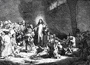 孩子们被带到耶稣那里，耶稣治愈了病人，百德guldenblatt