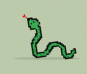 像素艺术绿蛇