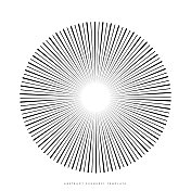 几何手绘太阳爆发,太阳光束。恒星以线的形式发光,线性的阳光波。夏季又象征日落、日出和放射烟火。复古风格矢量股票插图 几何手绘太阳爆发,太阳光束。恒星以线的形式发光,线性的阳光波。夏季又象征日落、日出和放射烟火。复古风格矢量股票插图