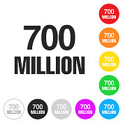 7亿年。彩色按钮上的图标 7亿年。彩色按钮上的图标