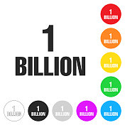 10亿年。彩色按钮上的图标 10亿年。彩色按钮上的图标