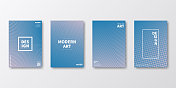 小册子模板布局，蓝色封面设计，业务年度报告，传单，杂志