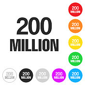 2亿年。彩色按钮上的图标 2亿年。彩色按钮上的图标