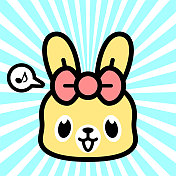 可爱的角色设计,戴着蝴蝶结的兔子 可爱的角色设计,戴着蝴蝶结的兔子