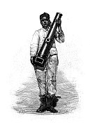 古董插图:厄立特里亚的土著炮兵