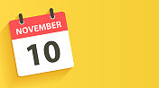 11月10日-日常日历图标在平面设计风格
