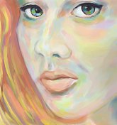 印象主义风格的一幅栩栩如生的四分之三女性肖像 印象主义风格的一幅栩栩如生的四分之三女性肖像