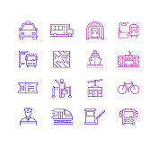 公共交通相关矢量线图标的简单集合。大纲符号集合