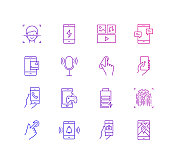 智能手机相关矢量线图标的简单集合。大纲符号集合 智能手机相关矢量线图标的简单集合。大纲符号集合