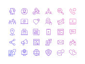 社交媒体相关矢量线图标的简单集合。大纲符号集合 社交媒体相关矢量线图标的简单集合。大纲符号集合