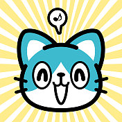 可爱的角色设计的印花布猫 可爱的角色设计的印花布猫