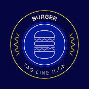 汉堡圈徽章，现代标志矢量图标设计线风格