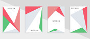 向量颜色极简主义模板三角形几何图案笔记本封面横幅插图，平面设计，抽象背景