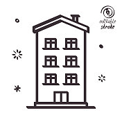 豪宅俏皮线条插图