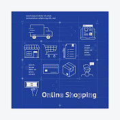 网上购物相关矢量横幅设计概念。 网上购物相关矢量横幅设计概念。