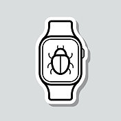 Smartwatch bug。图标贴纸在灰色背景