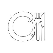 餐具单线图标 餐具单线图标