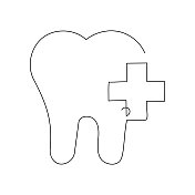 牙科单线图标 牙科单线图标