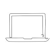 笔记本电脑单线图标