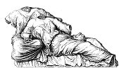 古董插图:希腊艺术，菲迪亚斯的帕台农雕像