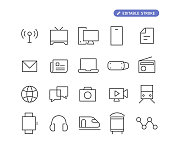 媒体图标-线系列