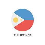 简单的菲律宾国旗-矢量圆平面图标