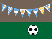 阿根廷风格的旗帜和足球