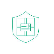 交付保护-航运和物流交付和运输在一个透明的基础上细线图标 交付保护-航运和物流交付和运输在一个透明的基础上细线图标