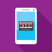 卡带智能手机图标平面