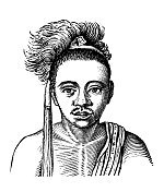 古董插图，民族志和土著文化:东帝汶，印度尼西亚