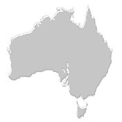 灰色的澳大利亚地图。