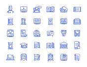 E-Learning手绘线图标集