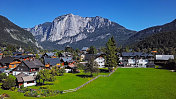 鸟瞰图在萨尔斯卡默古特，Styria，奥地利。