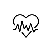 心脏节律可编辑中风线图标