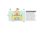 政府彩色线图标 政府彩色线图标