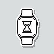 Smartwatch沙漏。图标贴纸在灰色背景