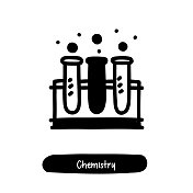 化学图标。潮流风格矢量插图符号