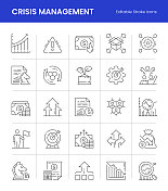 危机管理可编辑的描线图标