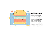 汉堡包彩色线条图标