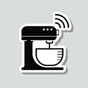 聪明的搅拌器。图标贴纸在灰色背景