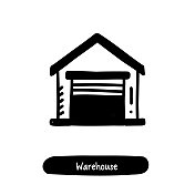 仓库图标。潮流风格矢量插图符号 仓库图标。潮流风格矢量插图符号