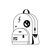 有趣的少年书包矢量插图