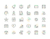 众筹相关矢量细线图标。大纲符号集合 众筹相关矢量细线图标。大纲符号集合