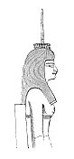 古董插图，民族志和土著文化:埃及女神哈索尔