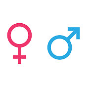 性别图标。女性和男性符号向量设计。