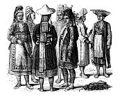 古董插图，民族志和土著文化:东亚，中国