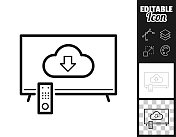 云下载到电视。图标设计。轻松地编辑